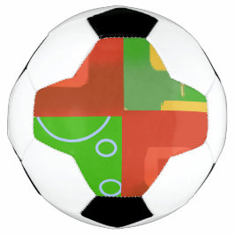 クリスマス 赤 緑 幾何学模様 サッカーボール