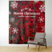 クリスマス 赤 緑 雪の結晶 | パーティーの背景 タペストリー (インサイチュ)