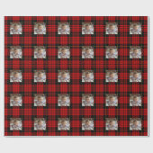 クリスマス 赤 緑 Plaid 写真追加 ラッピングペーパー (フラット)