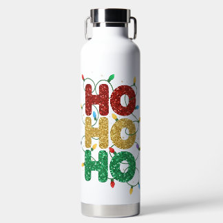 クリスマス 赤 金色 緑 ギラギラ HO HO HO  ウォーターボトル