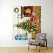 クリスマス 部屋 ホリデー 写真 背景 タペストリー (インサイチュ)