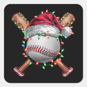 クリスマス 野球 サンタ スポーツ Xmas 冬のイベント スクエアシール