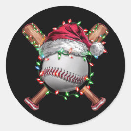 クリスマス 野球 サンタ スポーツ Xmas 冬のイベント ラウンドシール