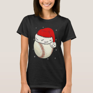 クリスマス 野球 ボール サンタ帽子 Xmas 少年 キャッチャー Tシャツ