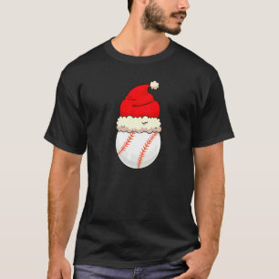 クリスマス 野球 ボール サンタ 帽子 スポーツ Xmas 少年 Tシャツ