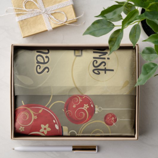 クリスマス、金ゴールドまたは赤いクリスチャンのキリストを保って下さい 薄葉紙 (ギフト)