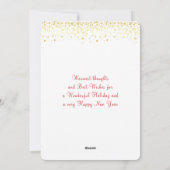 クリスマス、金ゴールド紙吹雪、カスタム写真 シーズンカード (裏面)