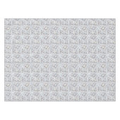 クリスマス，銀の小枝，白，雪片，冬 テーブルクロス (正面(横))