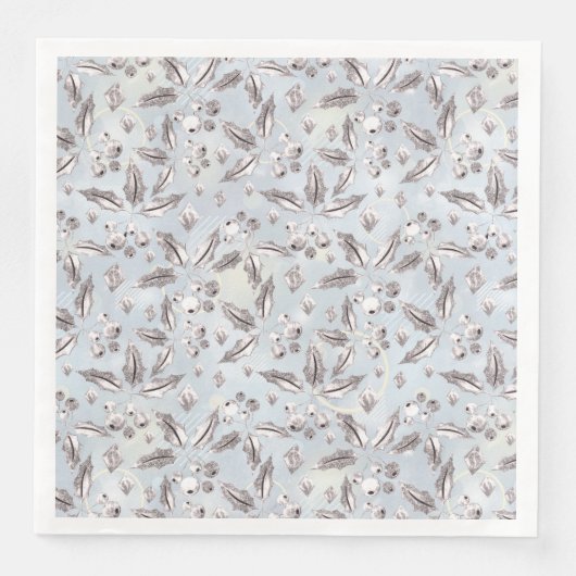 クリスマス、銀色の小枝、白、雪片、冬 (正面)