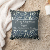 クリスマス、銀色の小枝、白、雪片、冬 クッション (ブランケット)