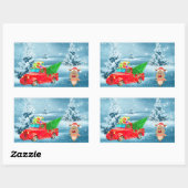 クリスマス 長方形シール (シート)