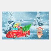 クリスマス 長方形シール (正面)