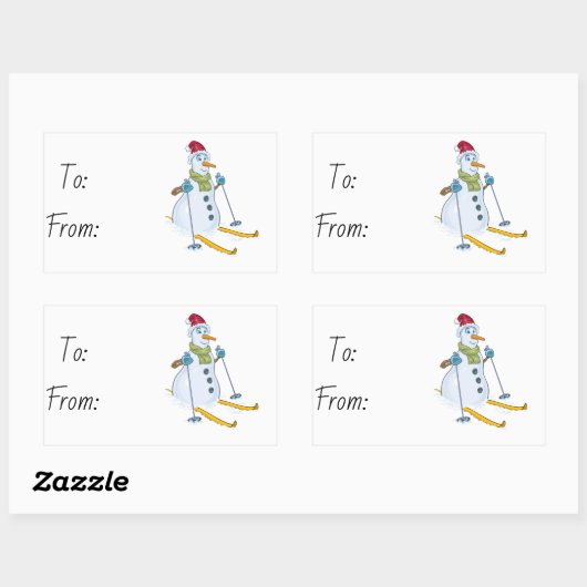 クリスマス 長方形シール (シート)