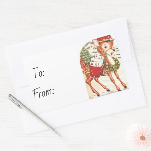 クリスマス 長方形シール (封筒)