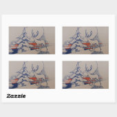 クリスマス 長方形シール (シート)