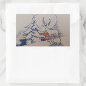 クリスマス 長方形シール (バッグ)