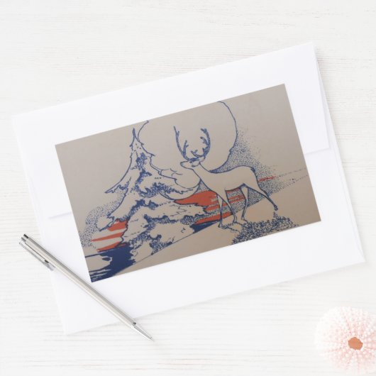 クリスマス 長方形シール (封筒)