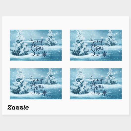 クリスマス 長方形シール (シート)