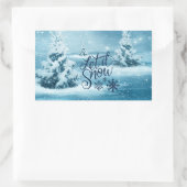 クリスマス 長方形シール (バッグ)