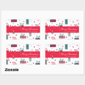 クリスマス 長方形シール (シート)