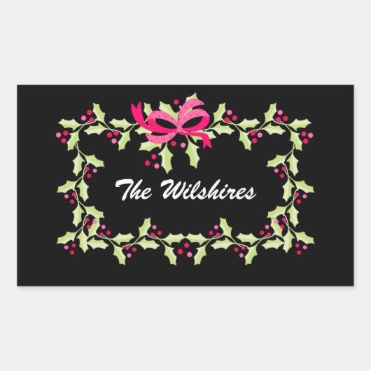 クリスマス 長方形シール (正面)