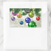 クリスマス 長方形シール (バッグ)