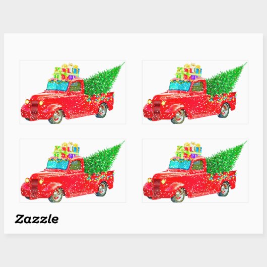 クリスマス 長方形シール (シート)