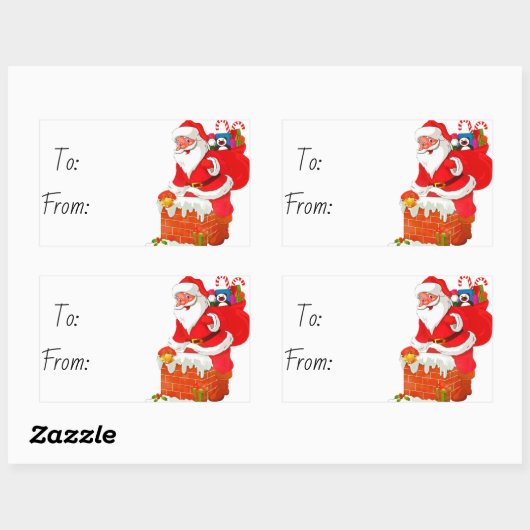 クリスマス 長方形シール (シート)