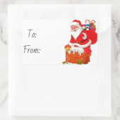 クリスマス 長方形シール (バッグ)