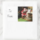 クリスマス 長方形シール (バッグ)