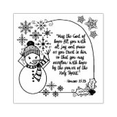 クリスマス 雪だるま ローマ人への手紙 15:13 キリスト教の祝日 ラバースタンプ (インプリント)
