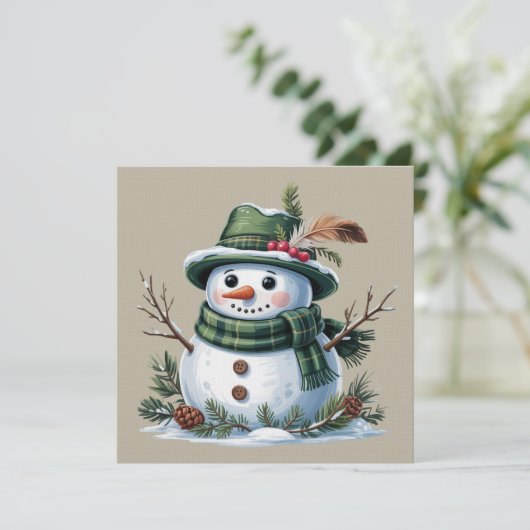 クリスマス 雪だるま 冬 季節 休日 招待状 (スタンド正面)