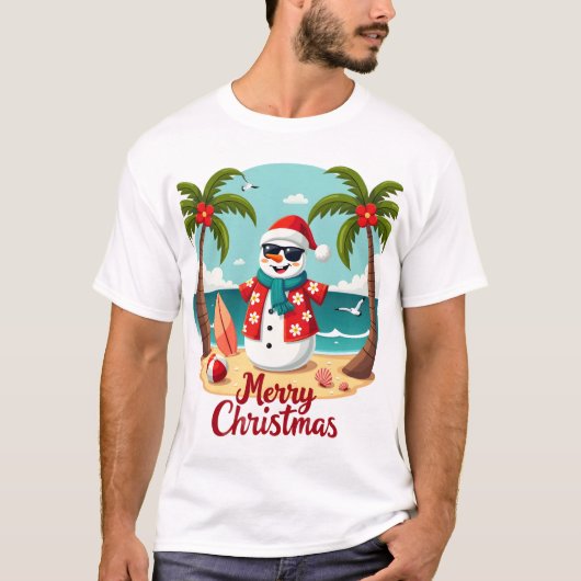 クリスマス 雪だるま (1) Tシャツ (正面)