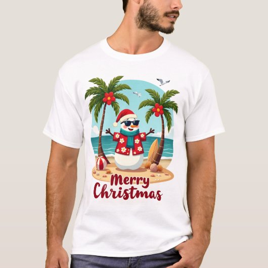 クリスマス 雪だるま (3) Tシャツ (正面)