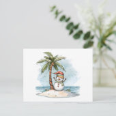 クリスマス – 雪だるま(Christmas Hat tropical) ポストカード (スタンド正面)