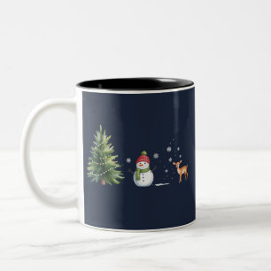 クリスマス 雪だるま Xmas ツリー トナカイ 冬 ツートーンマグカップ