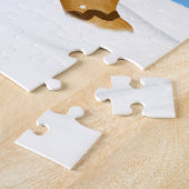 クリスマス、雪の幸せなジンジャーブレッドマン ジグソーパズル (側面)