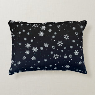 クリスマス:雪の模様 アクセントクッション