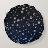 クリスマス：雪の模様 ラウンドクッション (裏面)