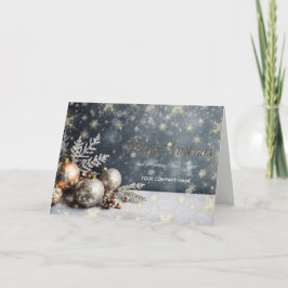 クリスマス+雪の結晶+グレー+会社+ご挨拶 シーズンカード