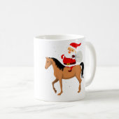 クリスマス 雪 サンタ 馬に乗る Xmas ユニーク コーヒーマグカップ (正面右)