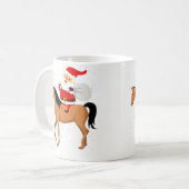 クリスマス 雪 サンタ 馬に乗る Xmas ユニーク コーヒーマグカップ (正面左)