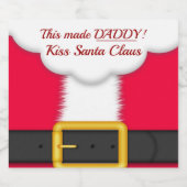 クリスマス、面白い、パパはサンタクロースにキスした リキュールボトルラベル (シングルラベル)