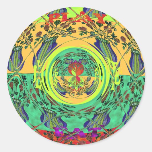 クリスマス 食べ 愛 遊ぼ ハクナマタタ カラー.png ラウンドシール (正面)