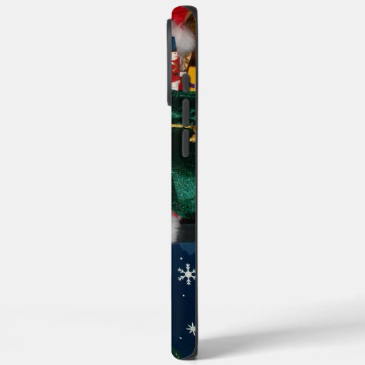 クリスマス 馬に乗ったサンタのスノーアートプリント Case-Mate iPhoneケース (裏面 / 左)