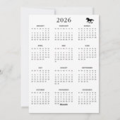 クリスマス 馬 ウエスタン 繁栄 2026年 カレンダー (裏面)