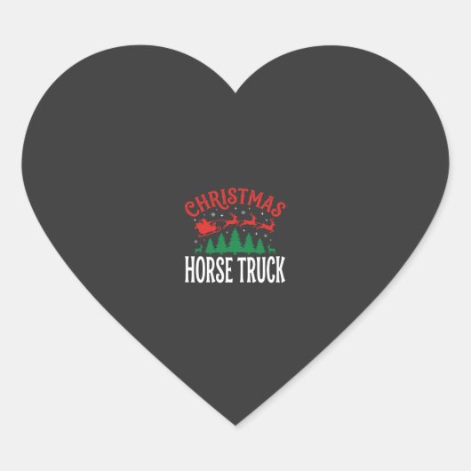 クリスマス 馬 トラック サンタ ソリ ハートシール (正面)