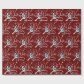 クリスマス《鳥》アメリカゴガラとベリー ラッピングペーパー (フラット)