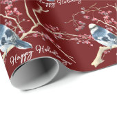 クリスマス《鳥》アメリカゴガラとベリー ラッピングペーパー (ロールコーナー)