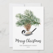 クリスマス《鳥》アメリカゴガラオンパインコーン素朴冬 シーズンカード (正面)